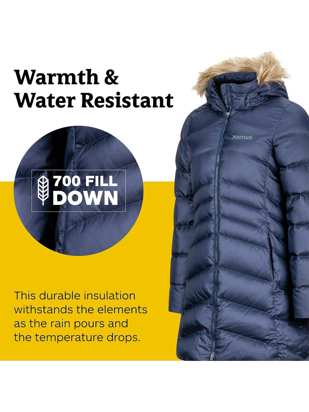 MARMOT Women's Montreal Mid-Thigh Length Down Puffer Jacket, Midnight Navy,Small - Picture 5 of 9